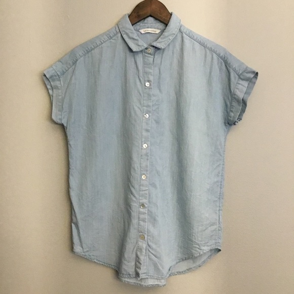 Soft Surroundings Telcel Chambray Button Down Shirt Size XS - Picture 2 of 9